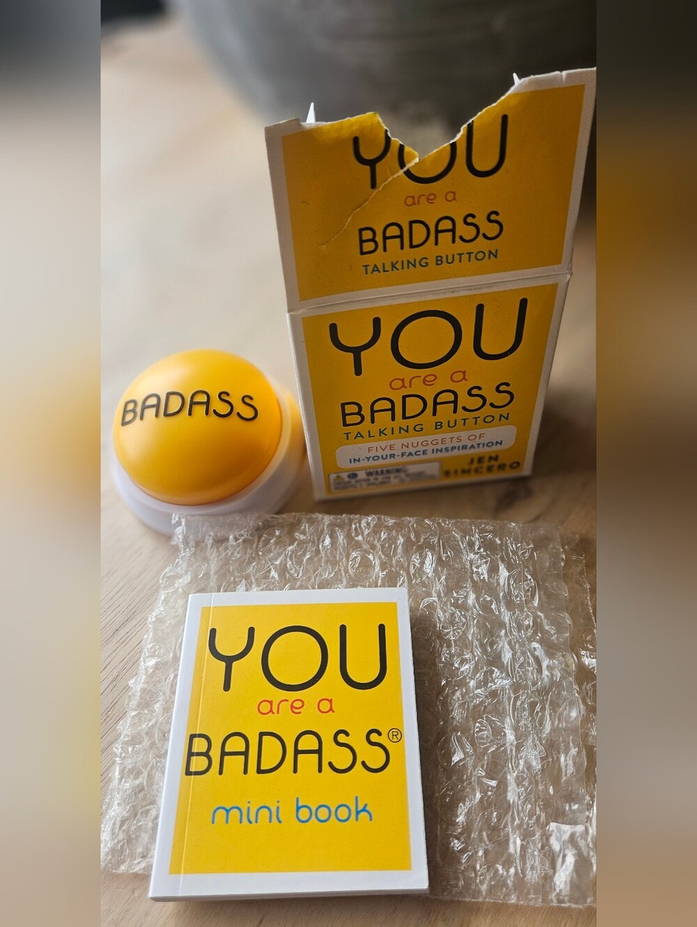 YOU Are A Badass Talking Button - Yellow